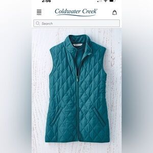 Coldwater Creek Turquoise Quilted Vest